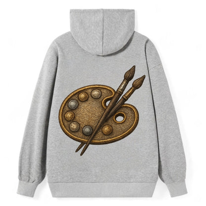 Artist palette with brushes - painter emblem - Classic Pullover Hoodie - Grey