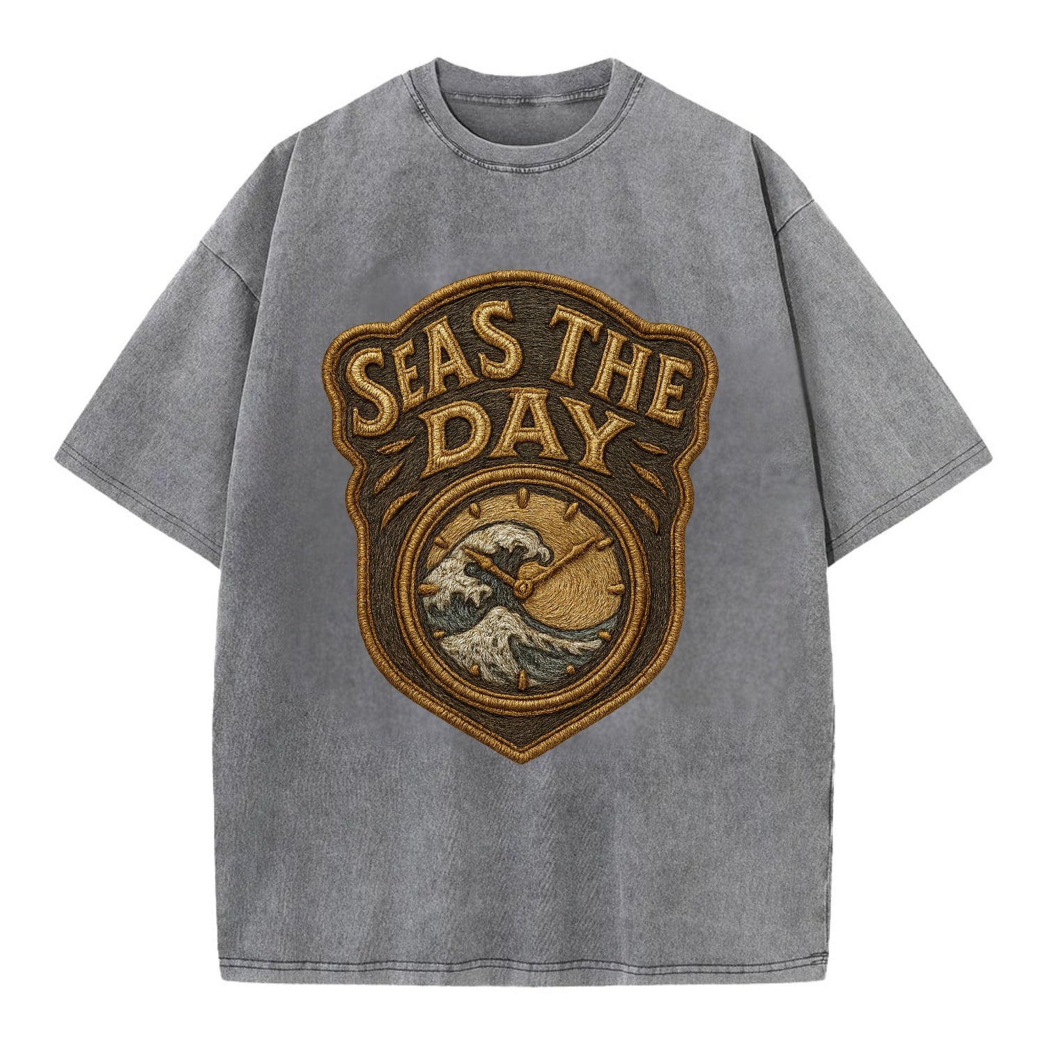 Seas The Day  - Vintage T-shirt - Grey
