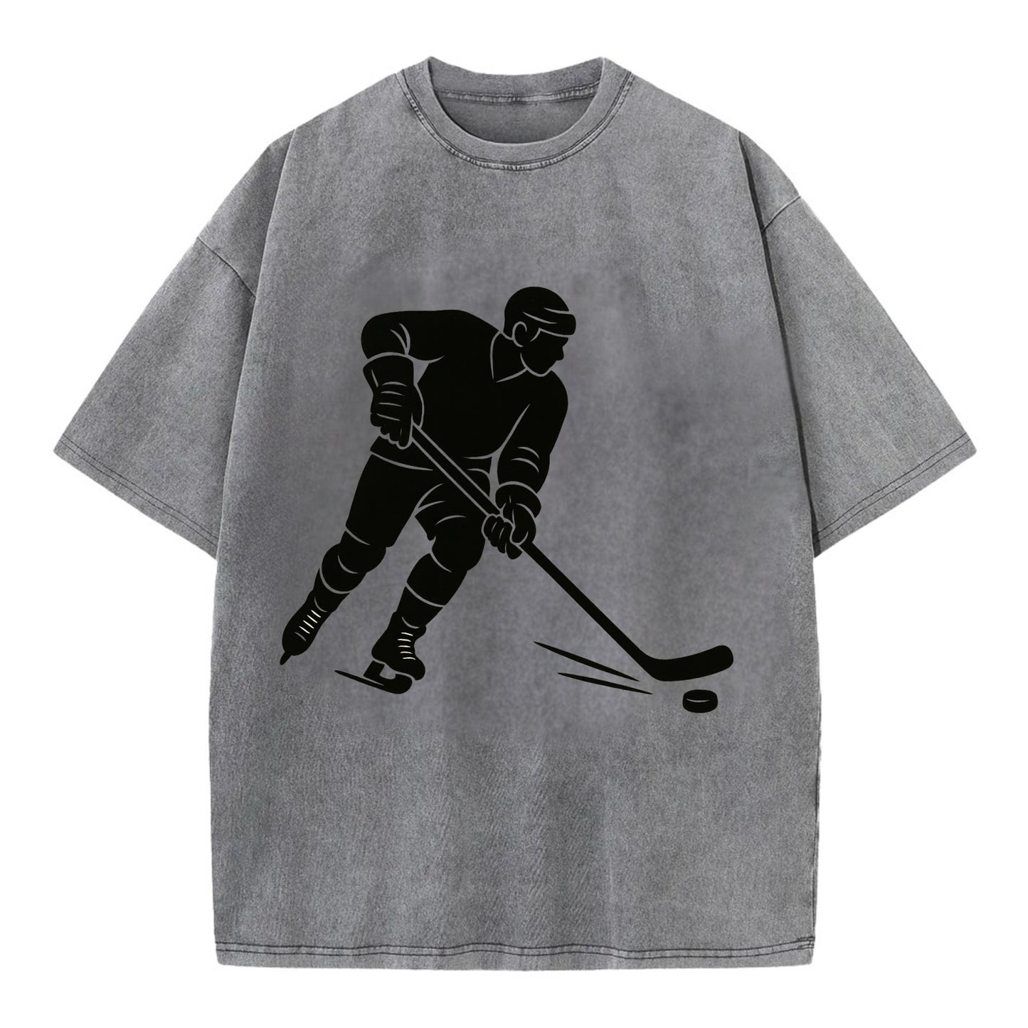 Ice hockey player shooting puck - Vintage T-shirt - Grey
