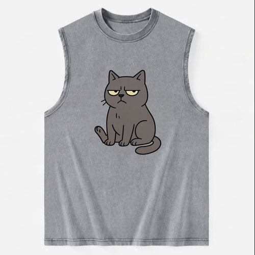 The Cat Judging Silently - Vintage Washed Tank