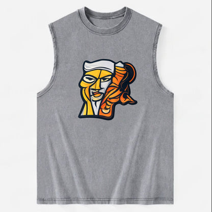 Axis Face - Vintage Washed Tank - Grey