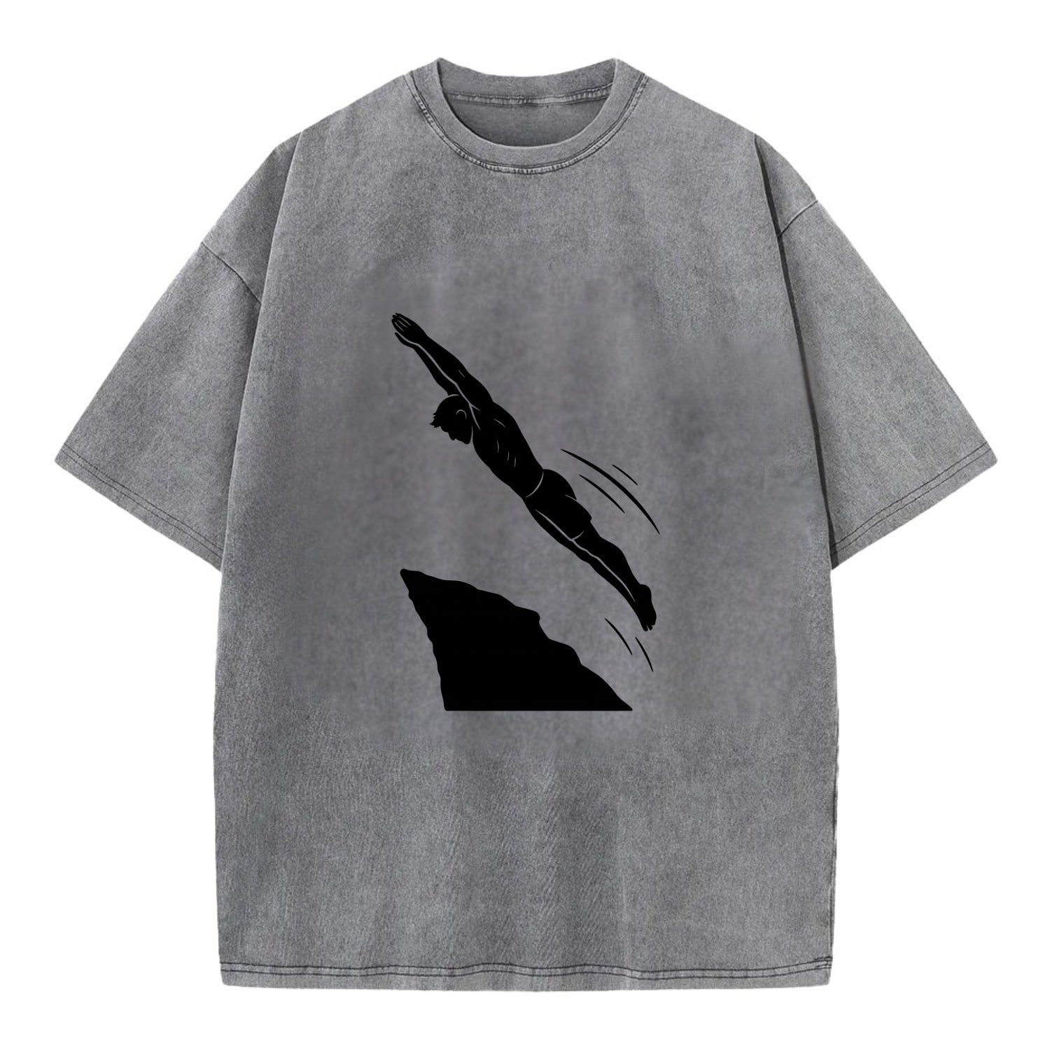 Cliff diver perfect form - Vintage T-shirt - Grey