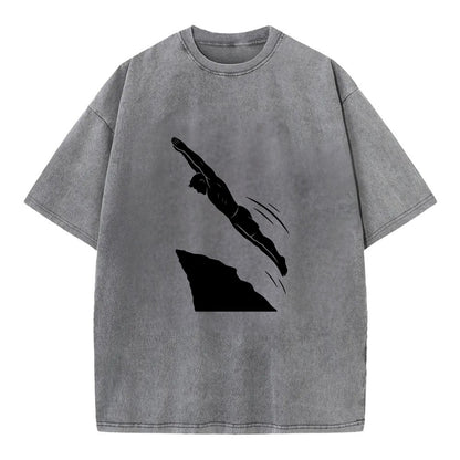Cliff diver perfect form - Vintage T-shirt - Grey