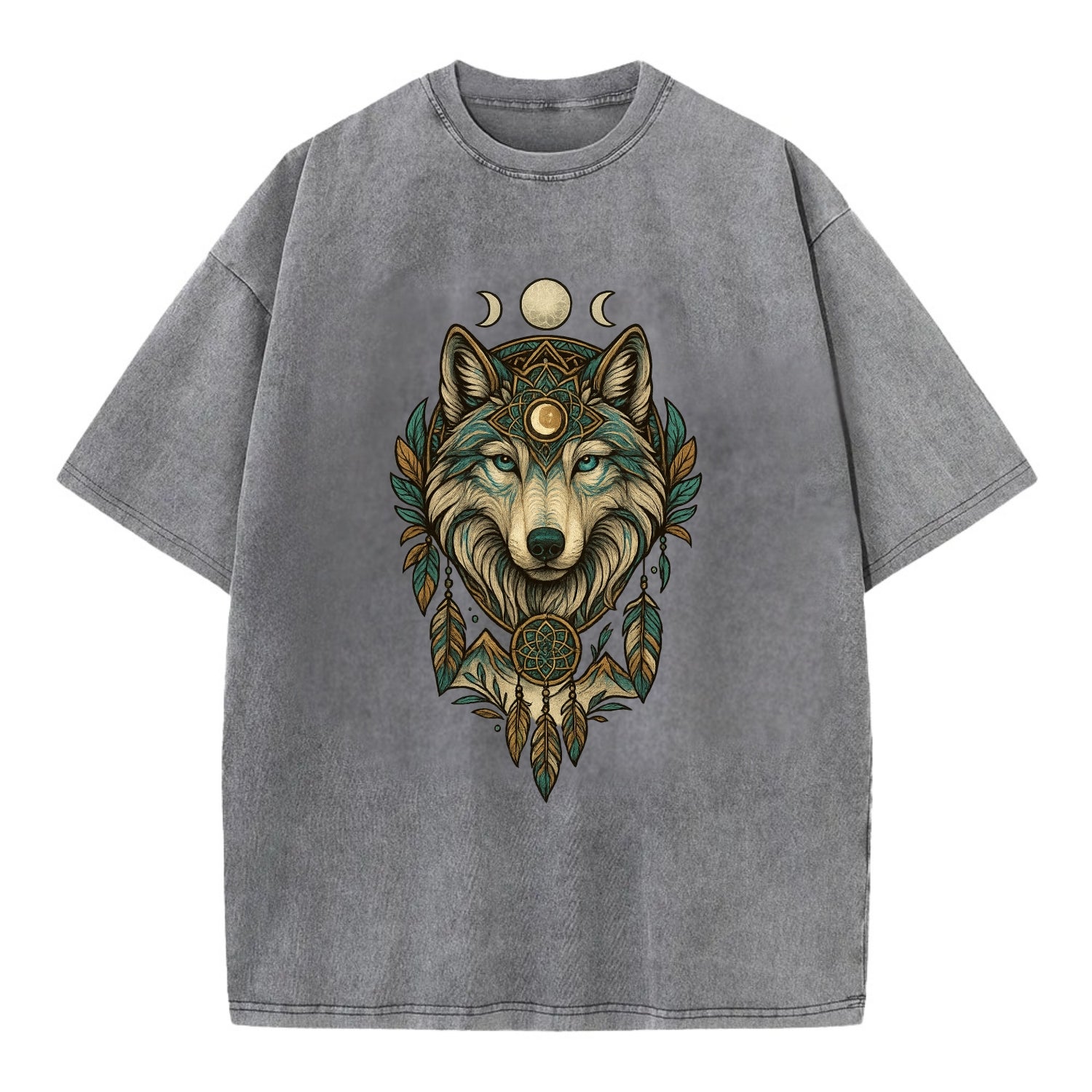 Pearl Wolf Shimmer  - Vintage T-shirt - Grey
