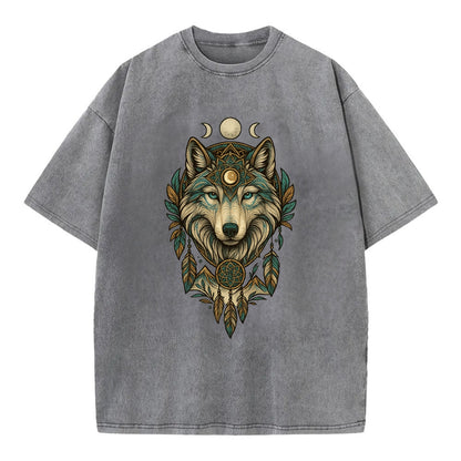 Pearl Wolf Shimmer  - Vintage T-shirt - Grey