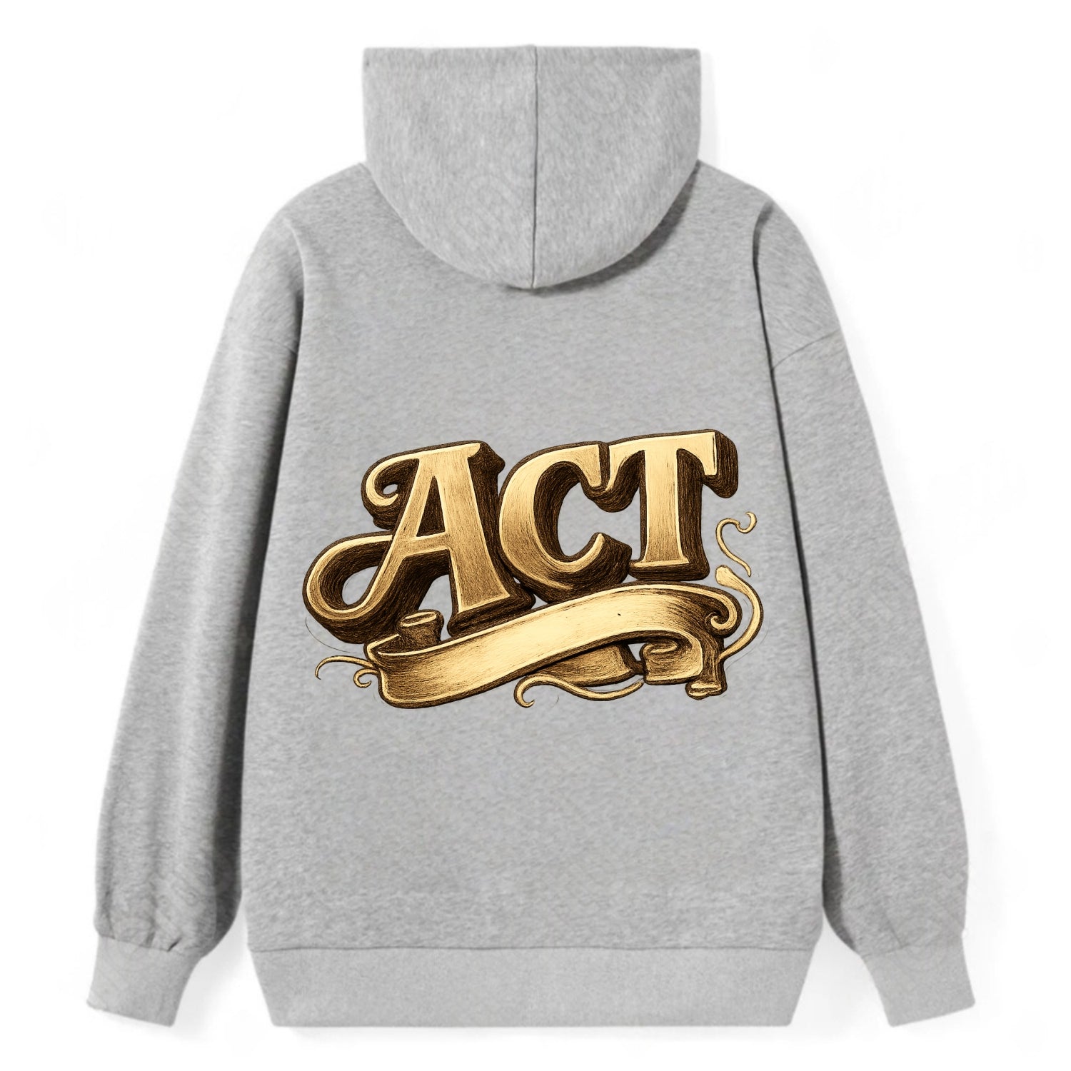 Bold typography design - "ACT" - take action, do something - Classic Pullover Hoodie - Grey