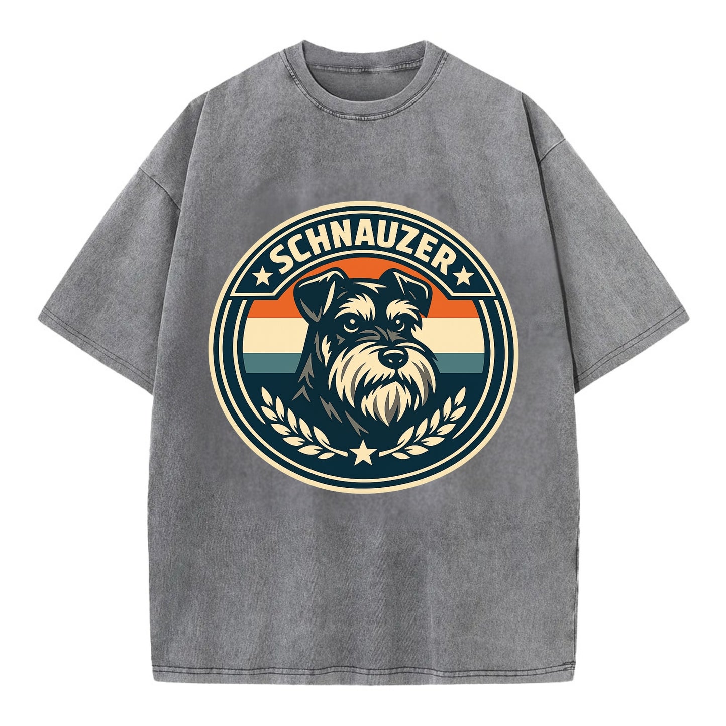 Noble Schnauzer Emblem - Vintage T-shirt - Grey
