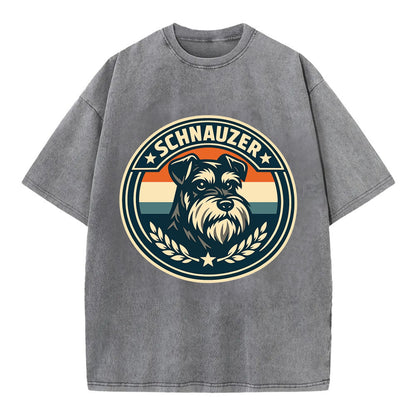 Noble Schnauzer Emblem - Vintage T-shirt - Grey
