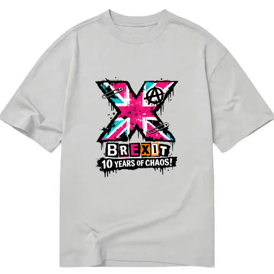 X YEARS | Roman numeral X massive | Union Jack fill pattern | Bold statement - Classic T-shirt - Grey