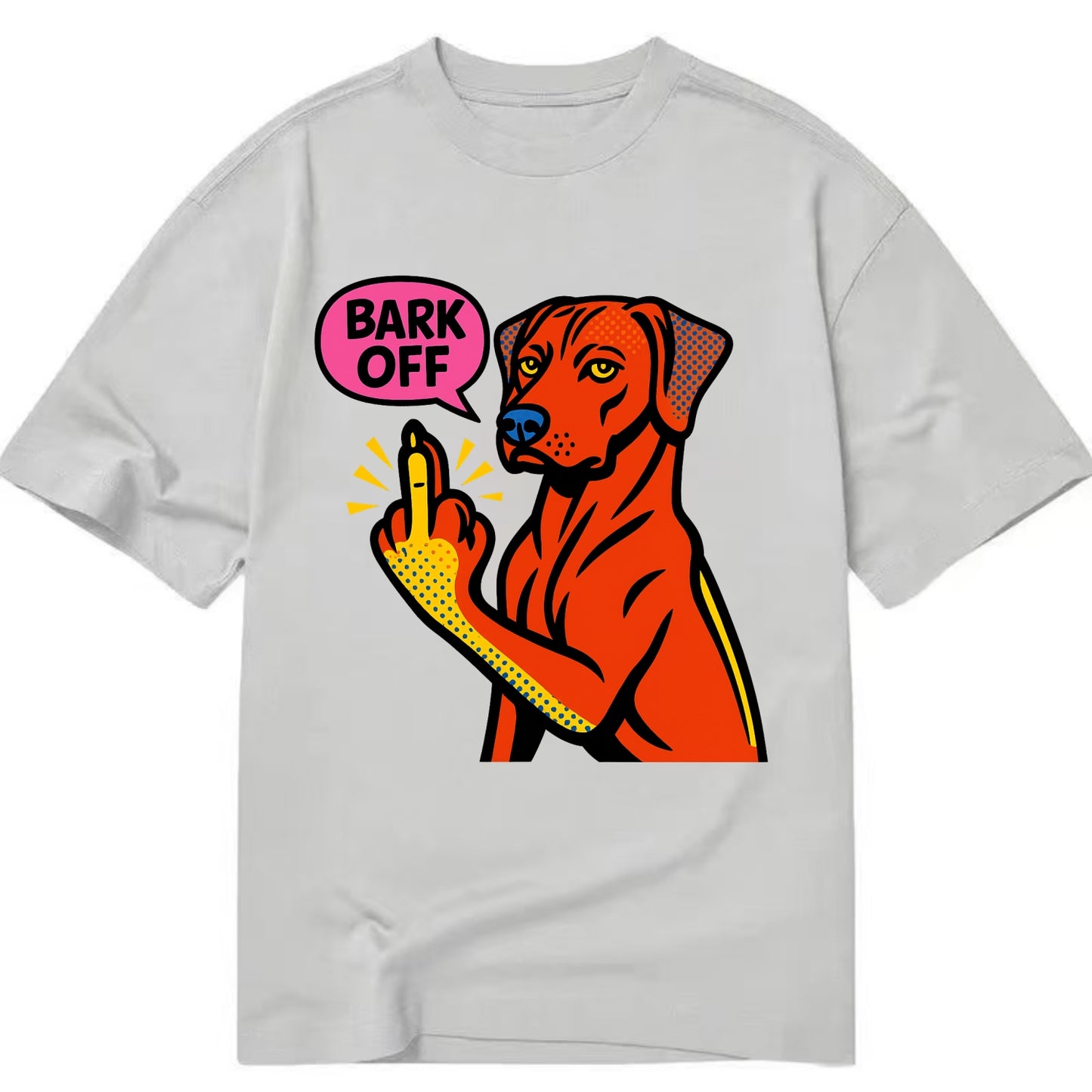 Rhodesian Ridgeback with distinctive ridge on back, athletic muscular paw up - Classic T-shirt - Grey