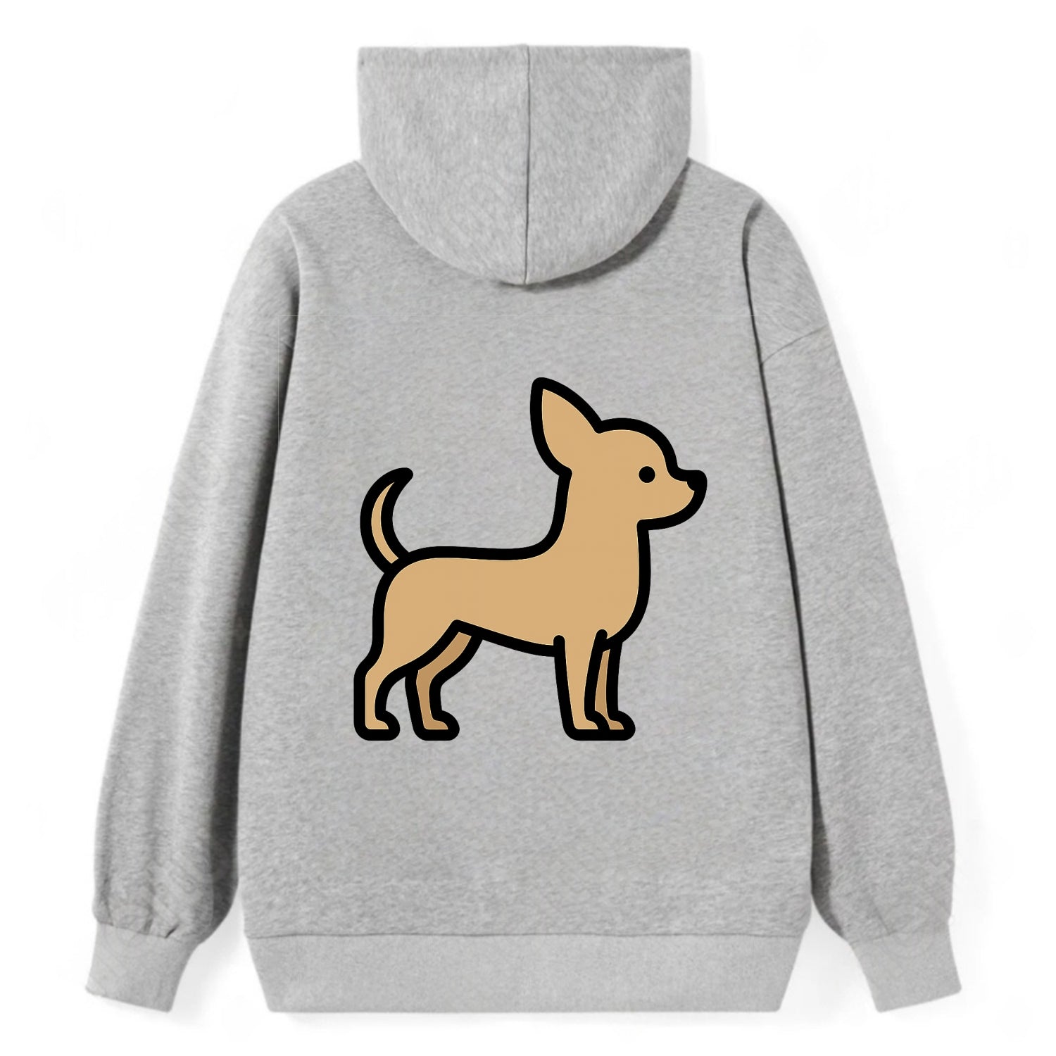 Chihuahua - Tan smooth coat flat side profile - Classic Pullover Hoodie - Grey