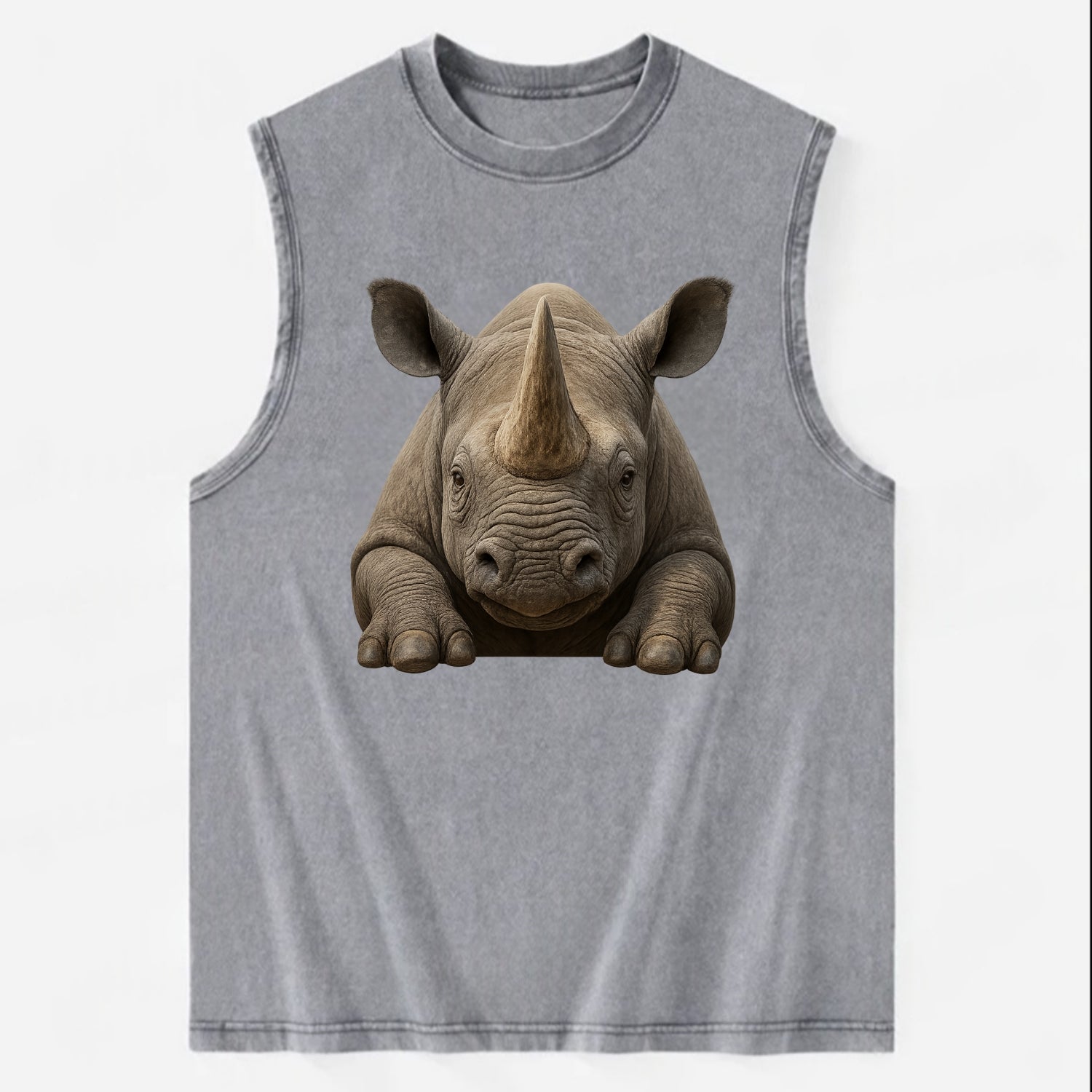 Rhinoceros  - Vintage Washed Tank - Grey