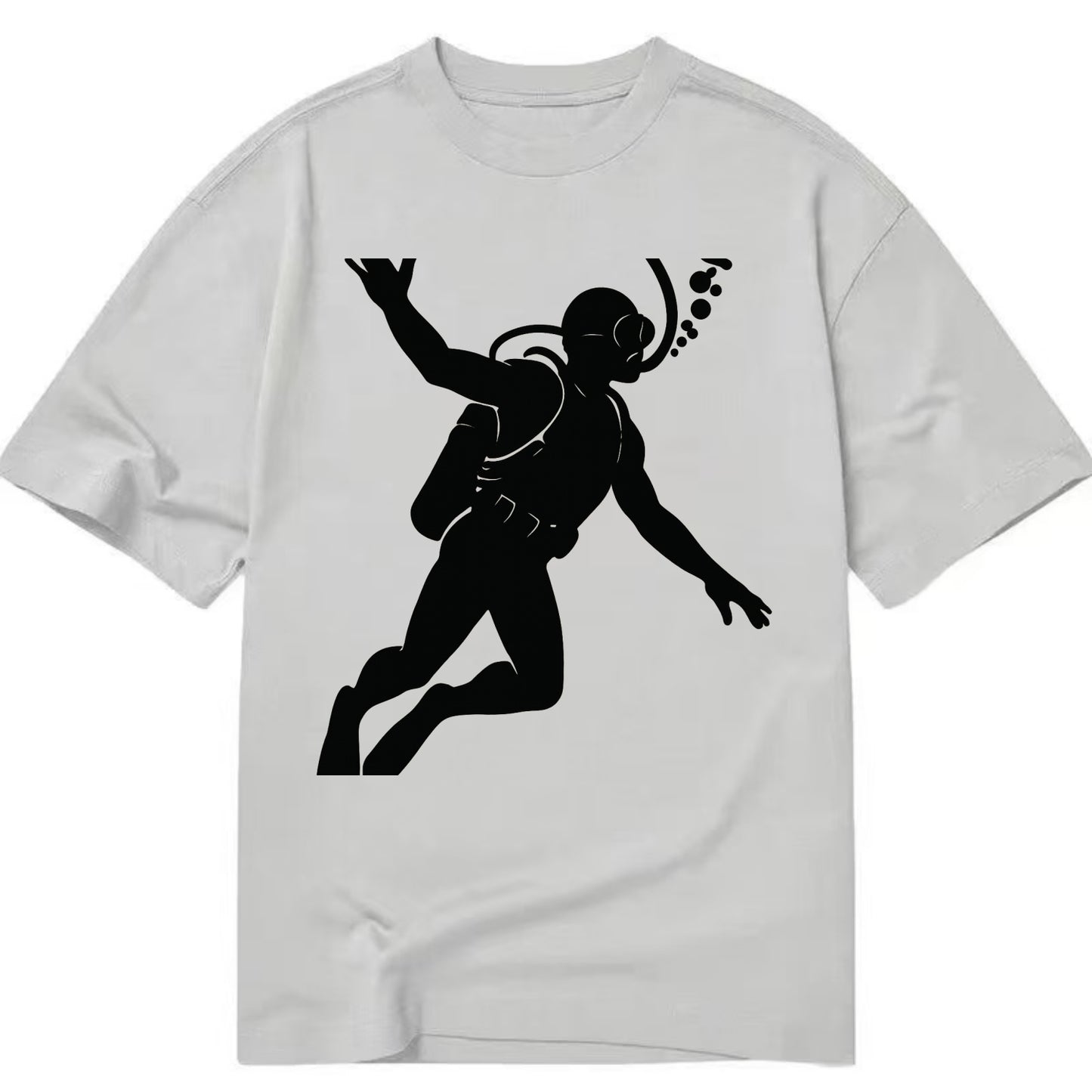 Scuba diver descending with gear - Classic T-shirt - Grey