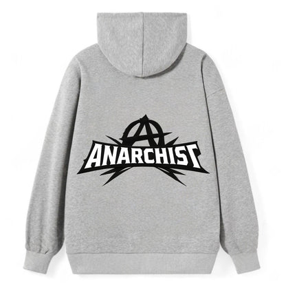 Bold typography design - "ANARCHIST" - no masters, self-governed - Classic Pullover Hoodie - Grey