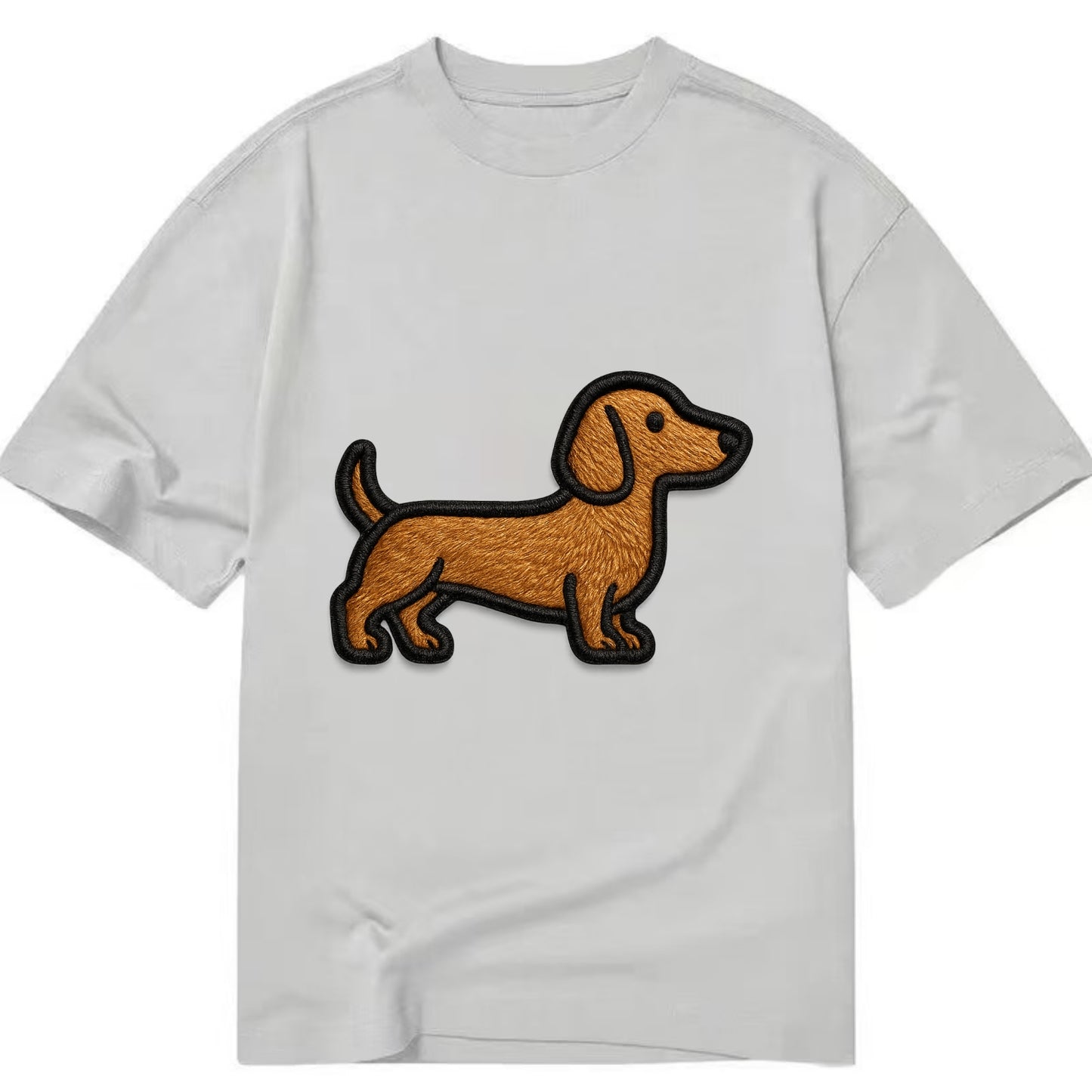Dachshund - Modern elongated silhouette - Classic T-shirt - Grey