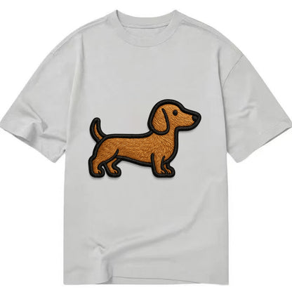 Dachshund - Modern elongated silhouette - Classic T-shirt - Grey