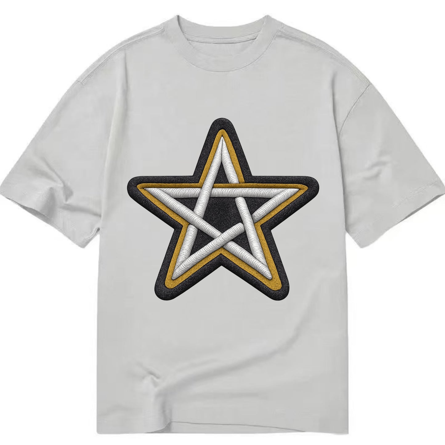 PENTAGRAM STAR - five point star in silver , protection - Classic T-shirt - Grey