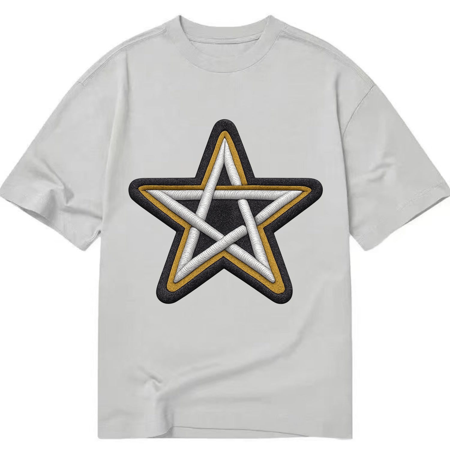 PENTAGRAM STAR - five point star in silver , protection - Classic T-shirt - Grey