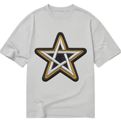PENTAGRAM STAR - five point star in silver , protection - Classic T-shirt - Grey