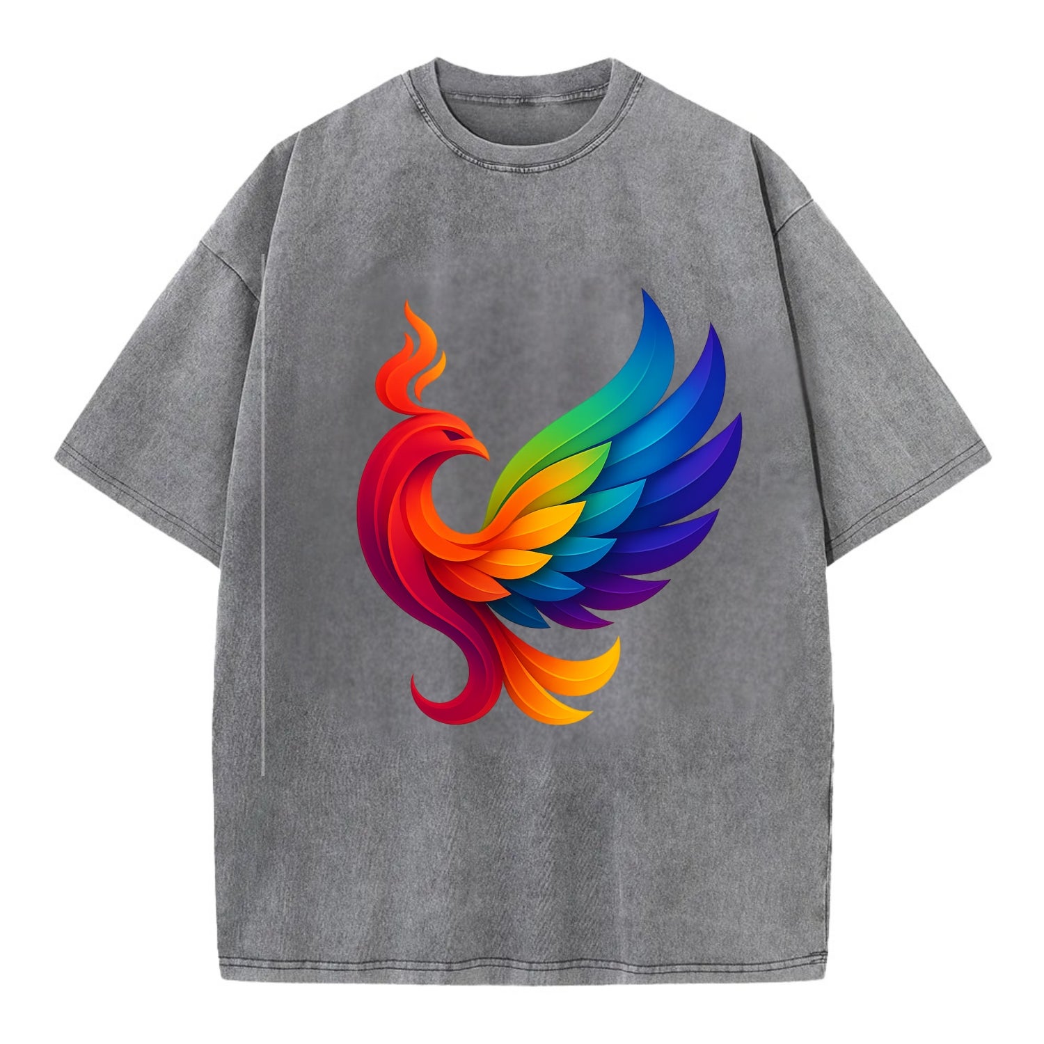 Liberation Bird - Phoenix with each feat - Vintage T-shirt - Grey