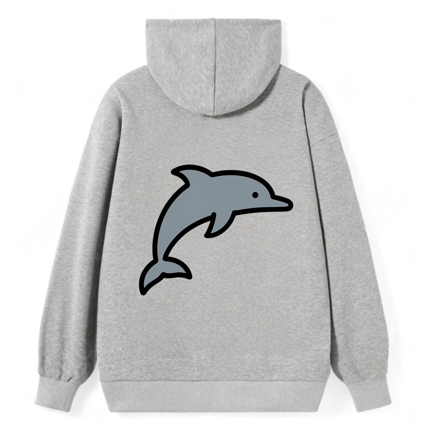 Bottlenose Dolphin - Gray jumping pose flat side profile - Classic Pullover Hoodie - Grey
