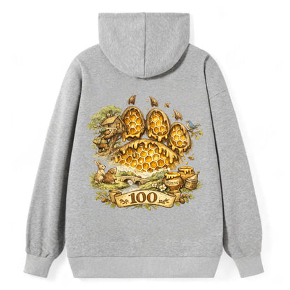 HONEY PAW | Bear paw print filled with honeycomb | Sticky evidence | - Classic Pullover Hoodie - Grey