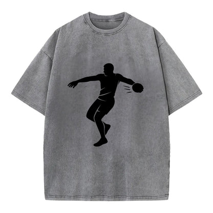 Discus thrower spinning release - Vintage T-shirt - Grey