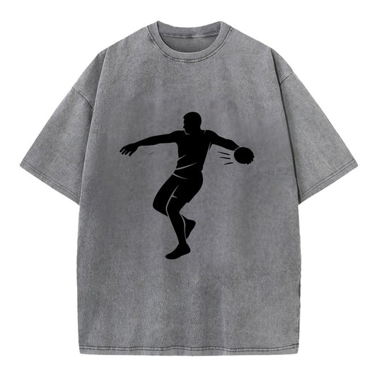 Discus thrower spinning release - Vintage T-shirt - Grey