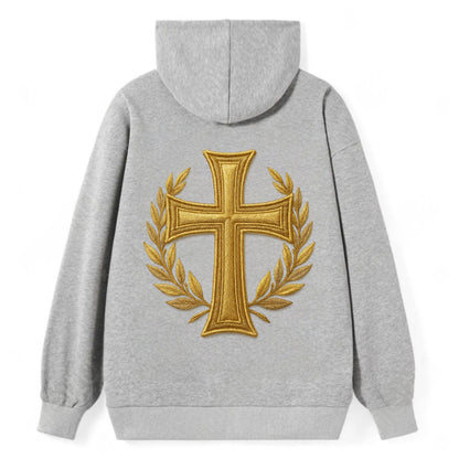 Victory Cross  - Classic Pullover Hoodie - Grey