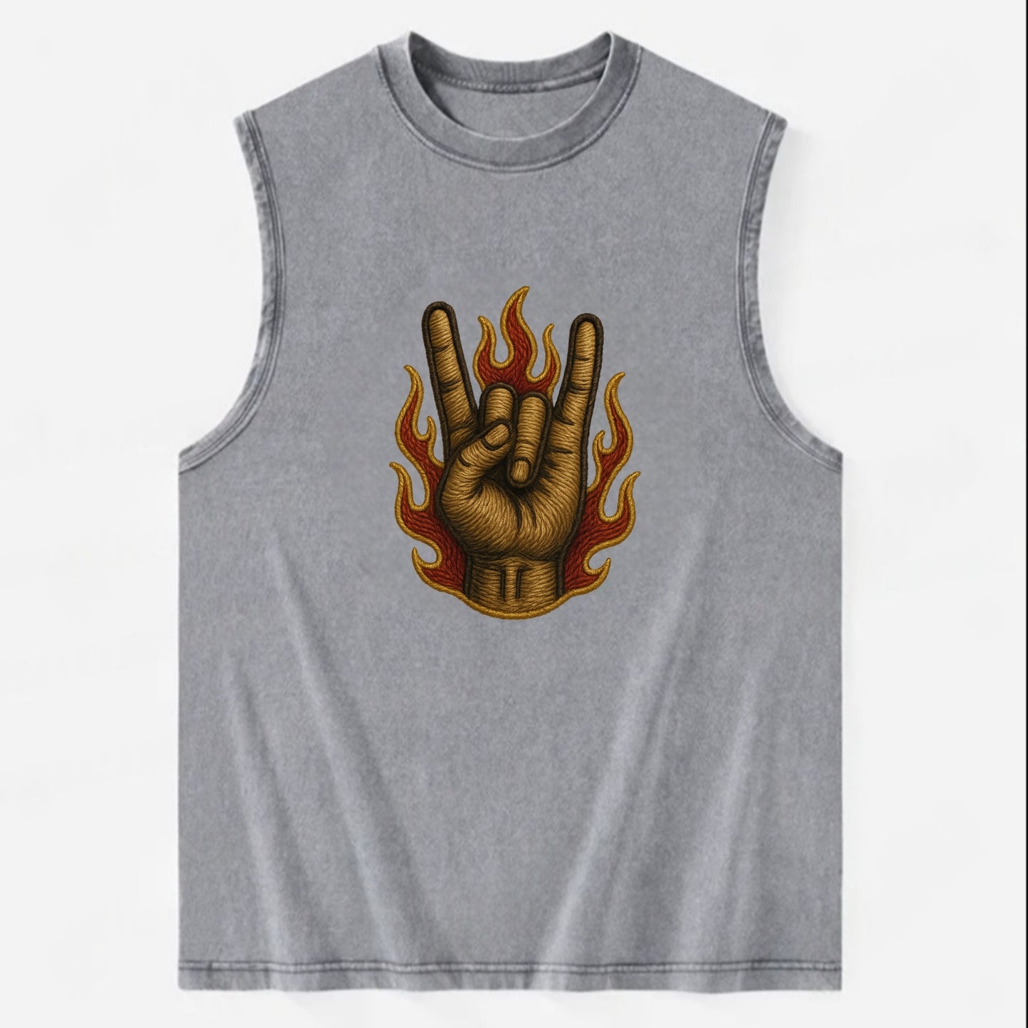Devil Horns  - Vintage Washed Tank - Grey