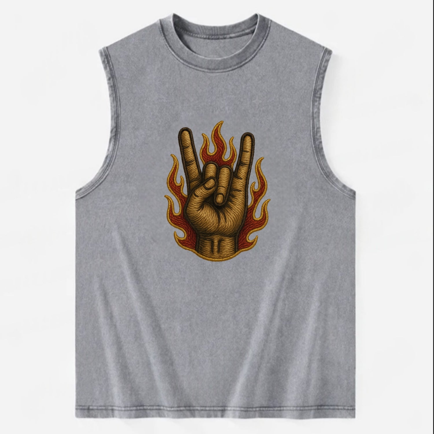Devil Horns  - Vintage Washed Tank - Grey