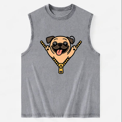 Pug - Vintage Washed Tank - Grey