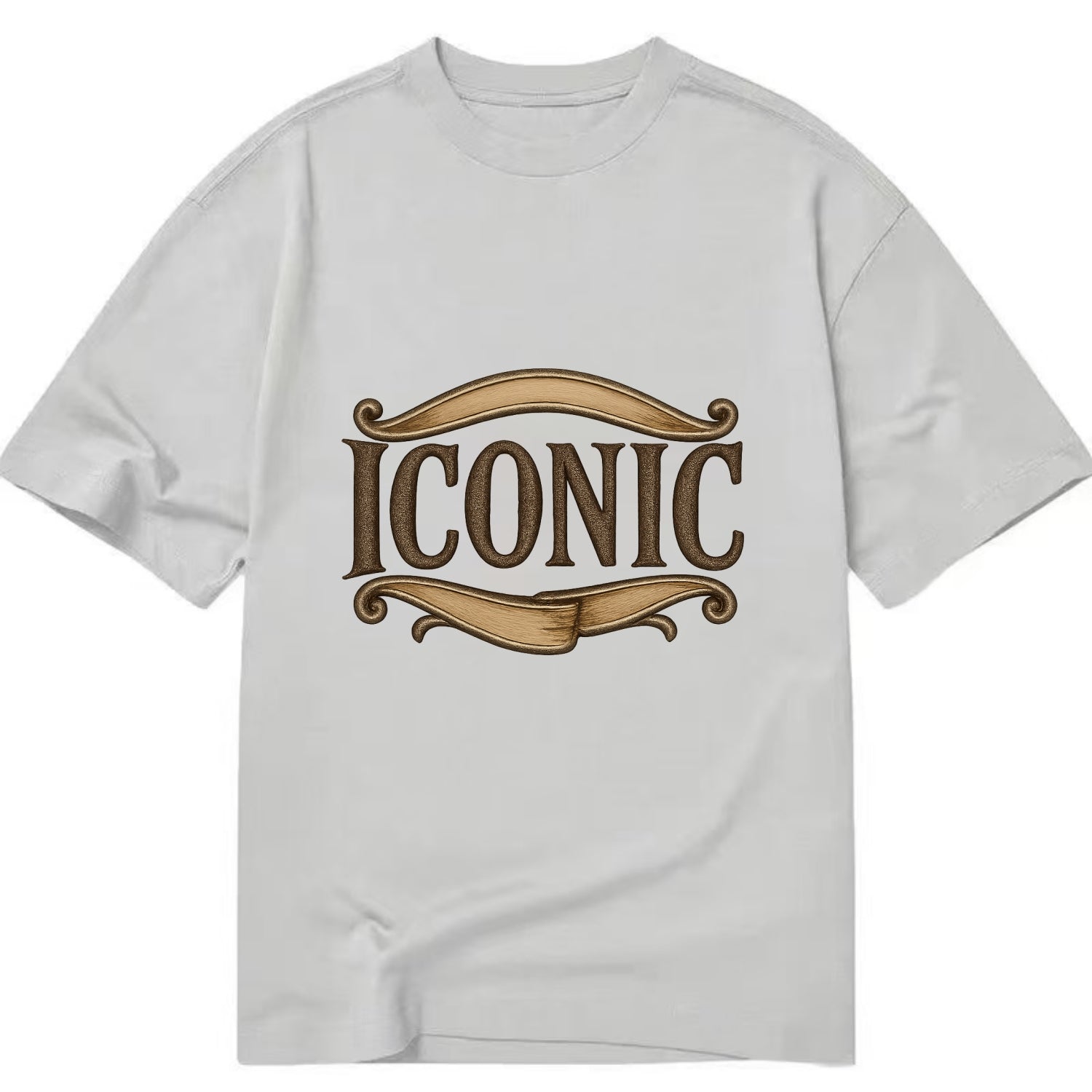 Bold typography design - "ICONIC" - instantly recognizable, trendsetter - Classic T-shirt - Grey
