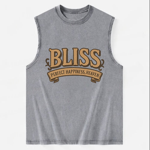 Bold typography design - BLISS - perfect happiness, heaven - Vintage Washed Tank