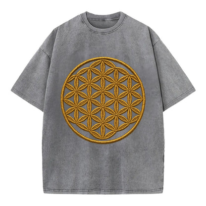 Flower of Life  - Vintage T-shirt - Grey