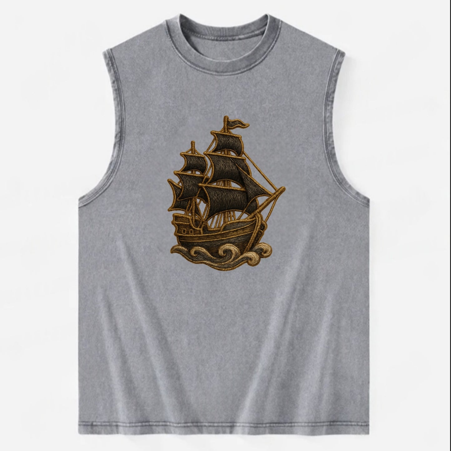 Pirate Ship  - Vintage Washed Tank - Grey