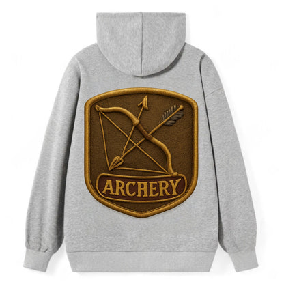 Bow and arrow crossed - archery enthusiast - Classic Pullover Hoodie - Grey