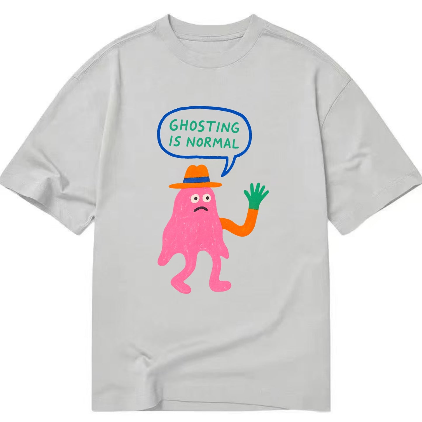 GHOSTING IS NORMAL | Transparent ghost texting - Classic T-shirt - Grey