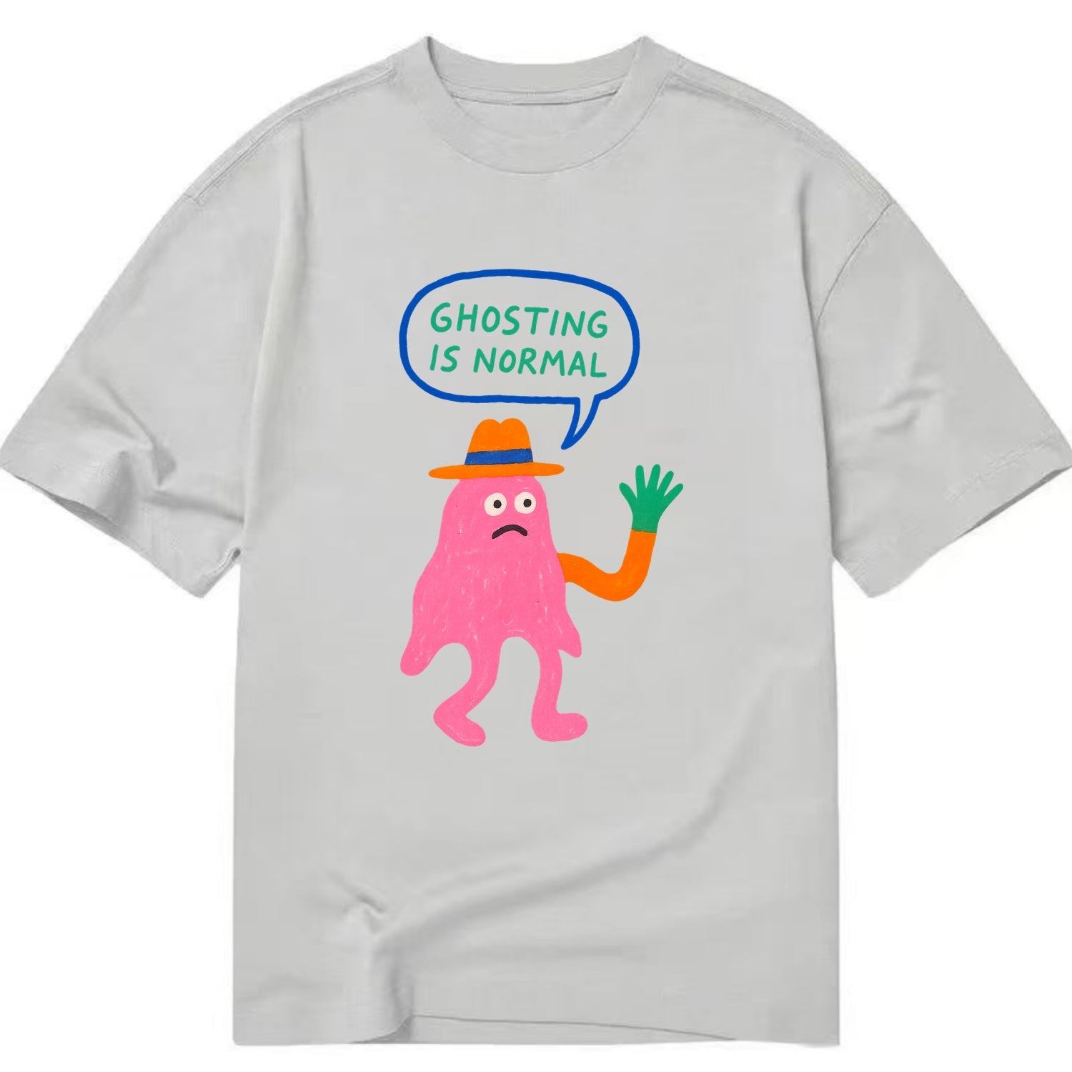 GHOSTING IS NORMAL | Transparent ghost texting - Classic T-shirt - Grey