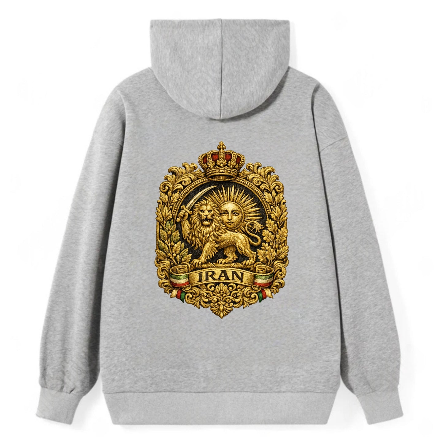 Iran Lion Sun Badge - Classic Pullover Hoodie - Grey