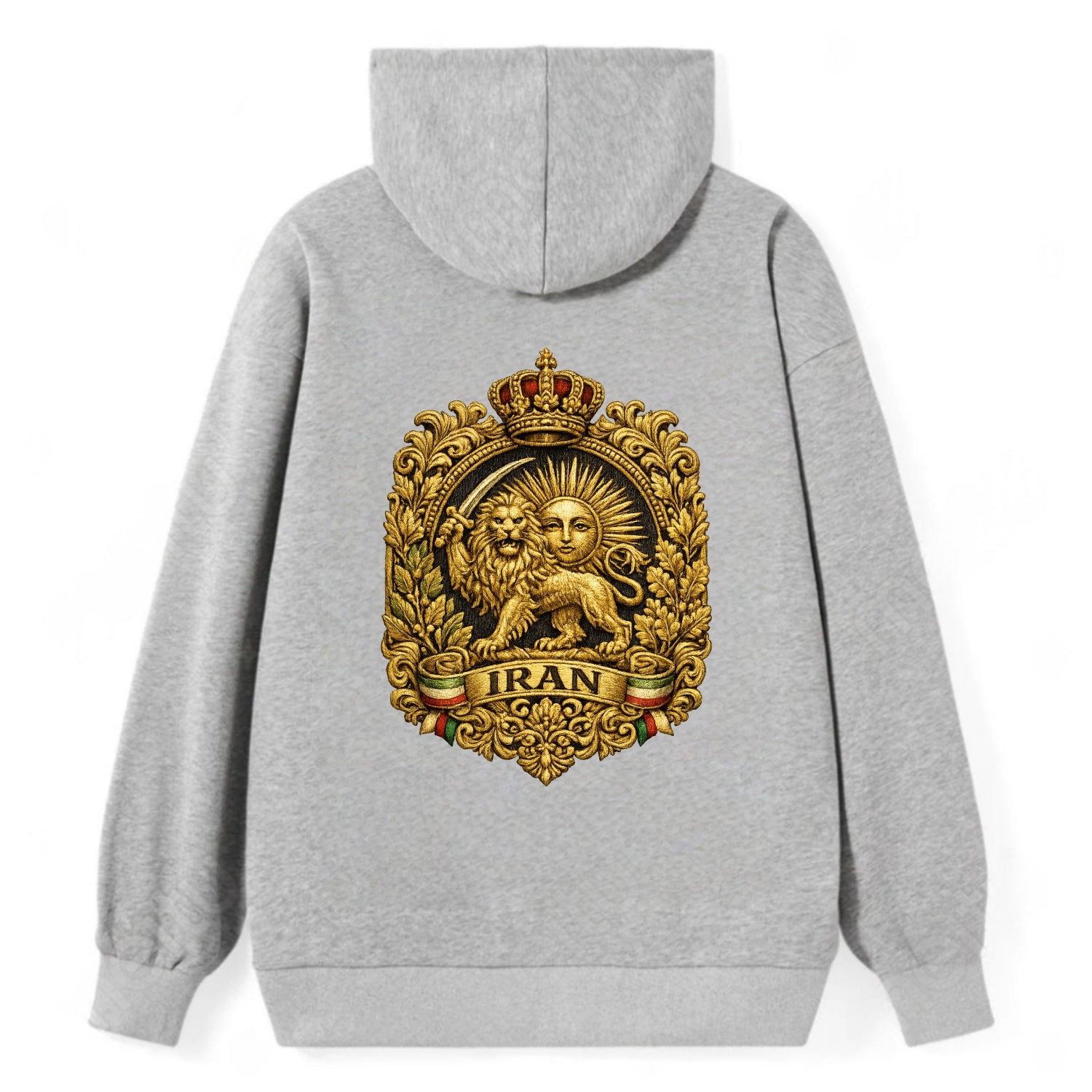 Iran Lion Sun Badge - Classic Pullover Hoodie - Grey