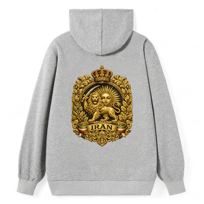 Iran Lion Sun Badge - Classic Pullover Hoodie - Grey