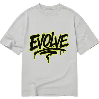 Bold typography design - "EVOLVE" - changing, becoming better - Classic T-shirt - Grey