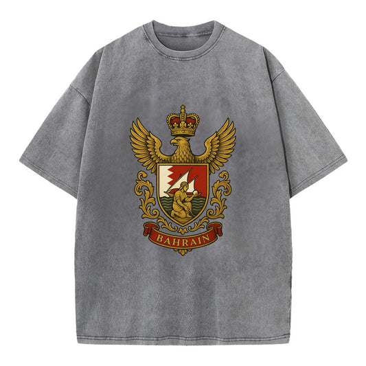 Bahrain Heritage Badge  - Vintage T-shirt - Grey