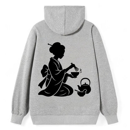 Geisha traditional tea ceremony - Classic Pullover Hoodie - Grey