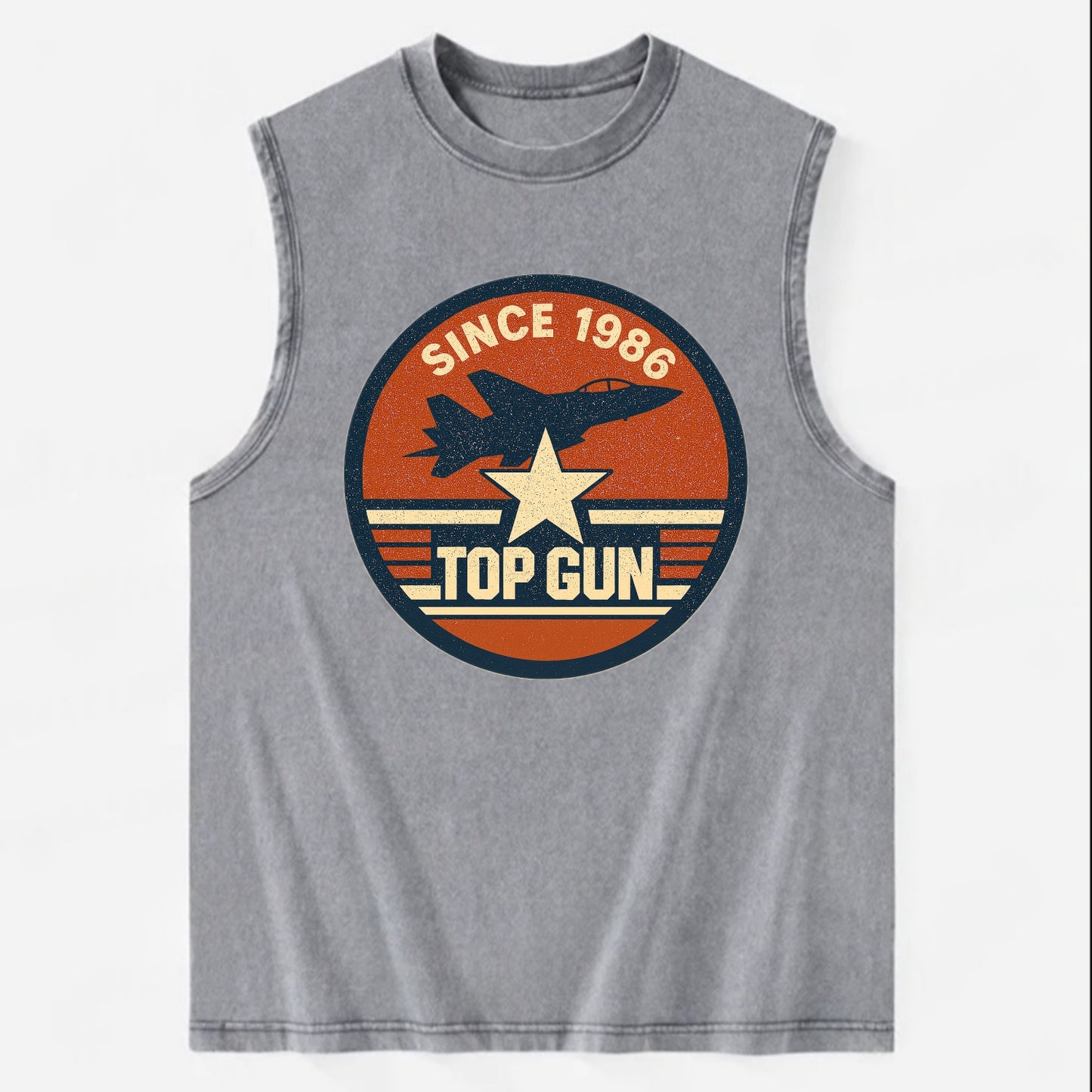 Top Gun Since 1986 - Vintage Washed Tank - Grey