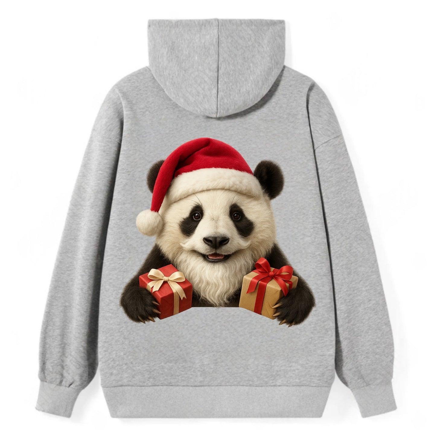 Santa Panda  - Classic Pullover Hoodie - Grey