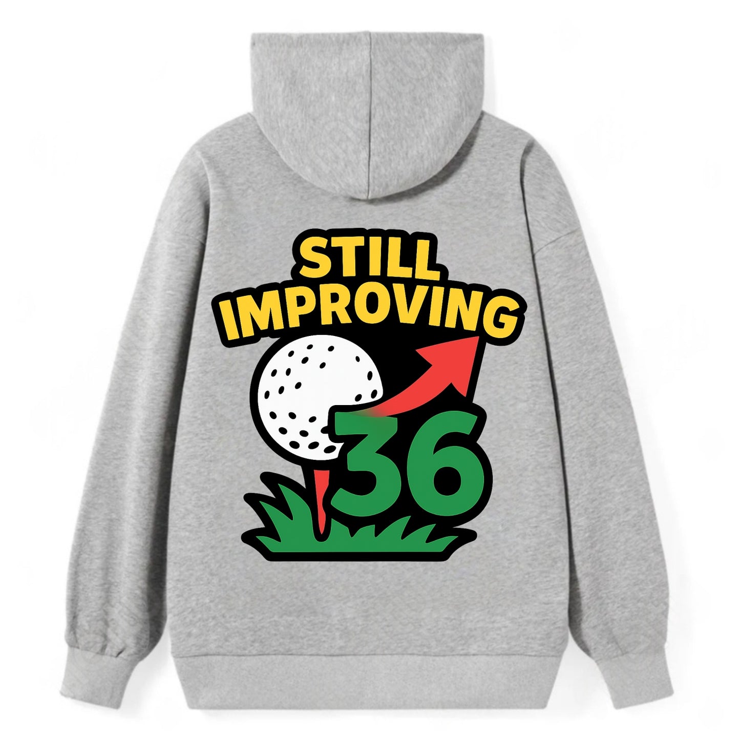 Handicap number getting higher with arrow - "Still Improving" - - Classic Pullover Hoodie - Grey
