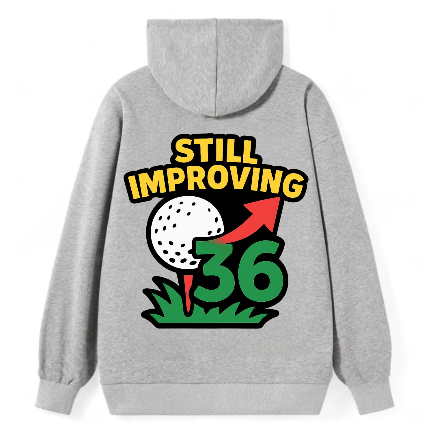 Handicap number getting higher with arrow - "Still Improving" - - Classic Pullover Hoodie - Grey
