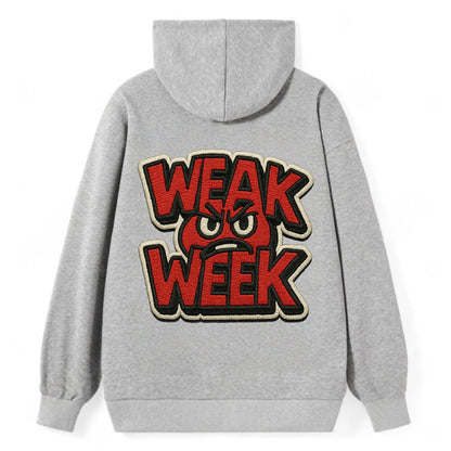 WEAK;WEEK WARRIOR Monday Blue Cap - Classic Pullover Hoodie - Grey